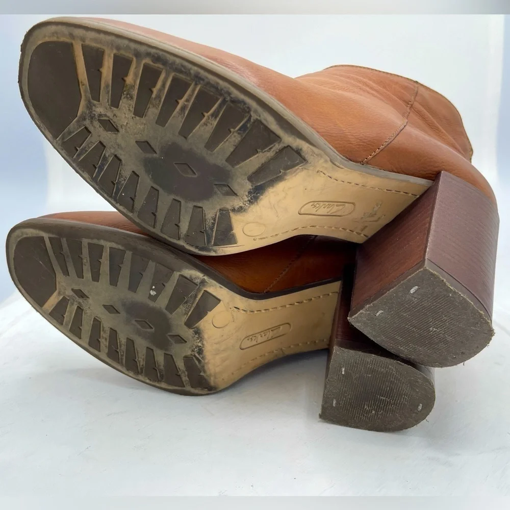 Clarks Lora Lana Brown Leather Booties